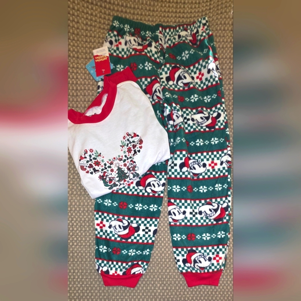 Disney Nordic Print Pajama Set in Red and White